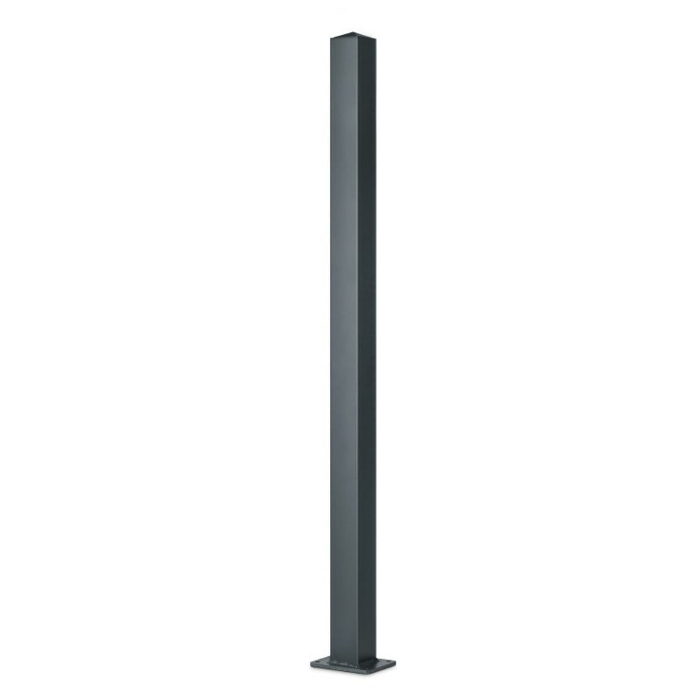  Poteau Aluminium Sur Platine Universel Chapeau Inclus H1,86 M Gris