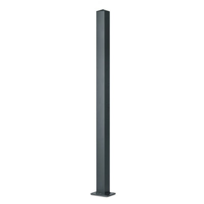  Poteau Aluminium Sur Platine Universel Chapeau Inclus H1,86 M Gris
