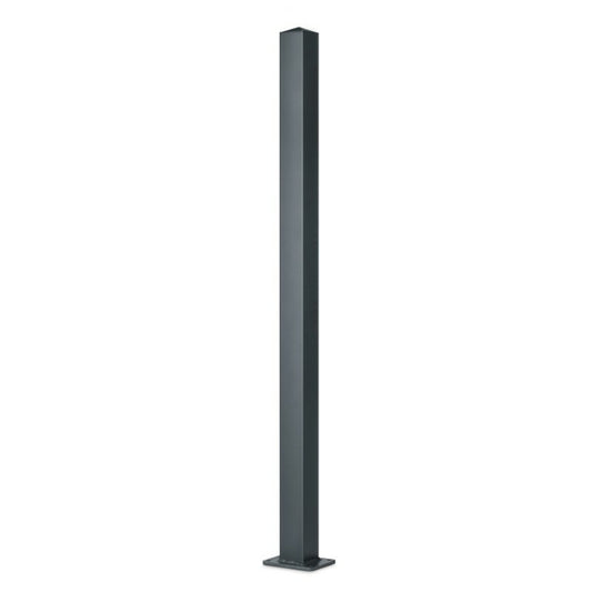 Poteau Aluminium Sur Platine Universel Chapeau Inclus H1,86 M Gris