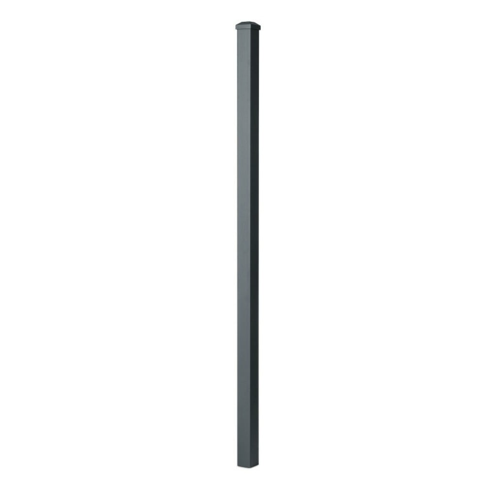  Poteau Aluminium à Sceller Avec Chapeau H 1,36 M Gris