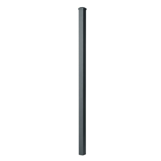  Poteau Aluminium à Sceller Avec Chapeau H 1,36 M Gris