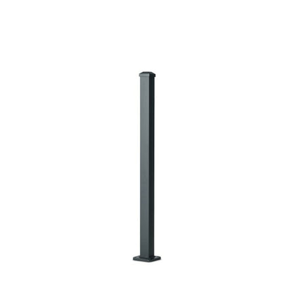  Poteau Aluminium Sur Platine Avec Chapeau H 86,5 Cm Gris