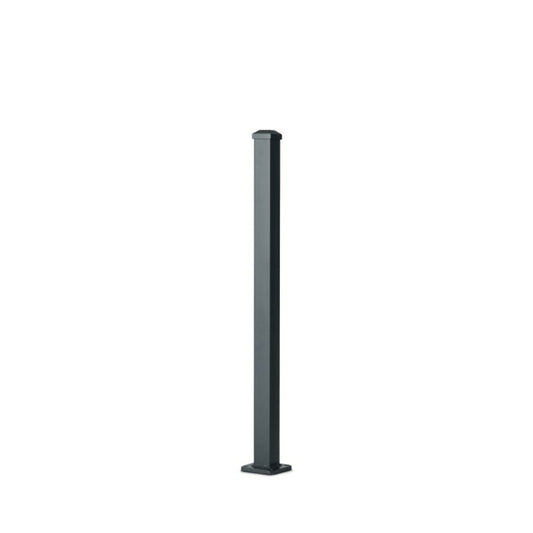  Poteau Aluminium Sur Platine Avec Chapeau H 86,5 Cm Gris