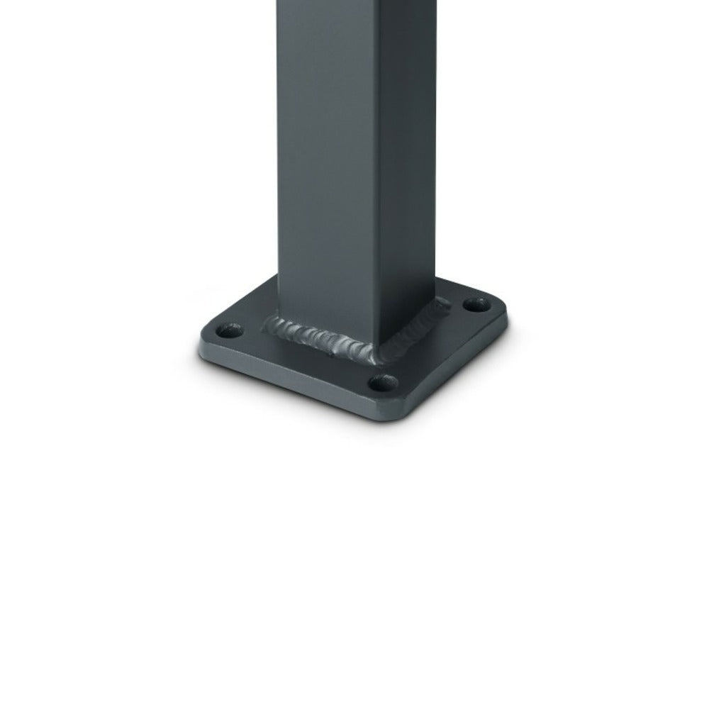  Poteau Aluminium Sur Platine Avec Chapeau H 86,5 Cm Gris
