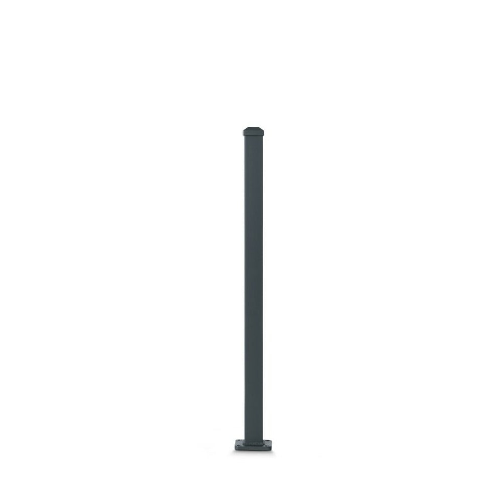  Poteau Aluminium Sur Platine Avec Chapeau H 86,5 Cm Gris