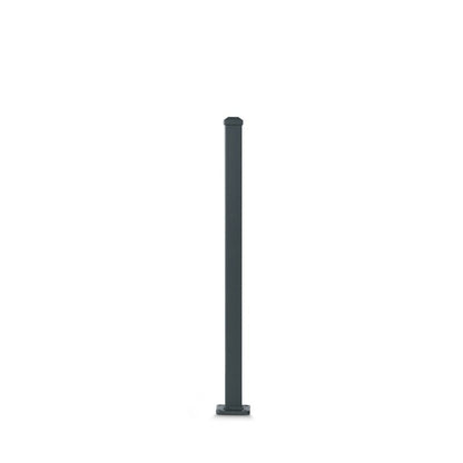  Poteau Aluminium Sur Platine Avec Chapeau H 86,5 Cm Gris