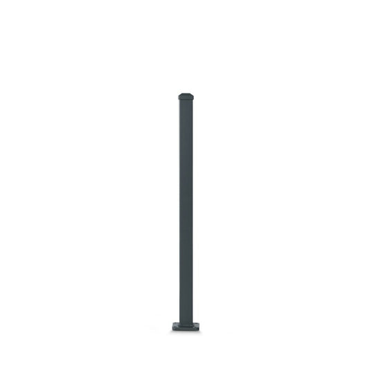 Poteau Aluminium Sur Platine Avec Chapeau H 86,5 Cm Gris