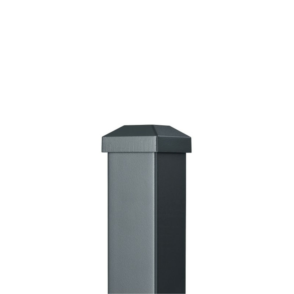 Poteau Aluminium Sur Platine Avec Chapeau H 86,5 Cm Gris