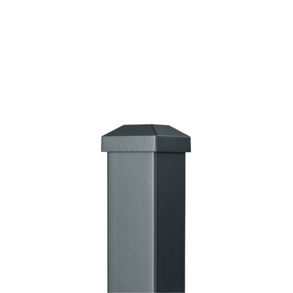  Poteau Aluminium Sur Platine Avec Chapeau H 86,5 Cm Gris