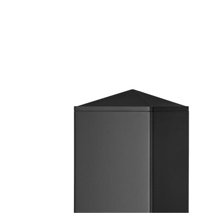  Poteau Aluminium Sur Platine Universel Chapeau Inclus H1,86 M Noir