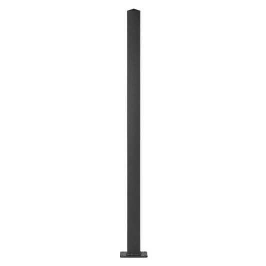  Poteau Aluminium Sur Platine Universel Chapeau Inclus H1,86 M Noir