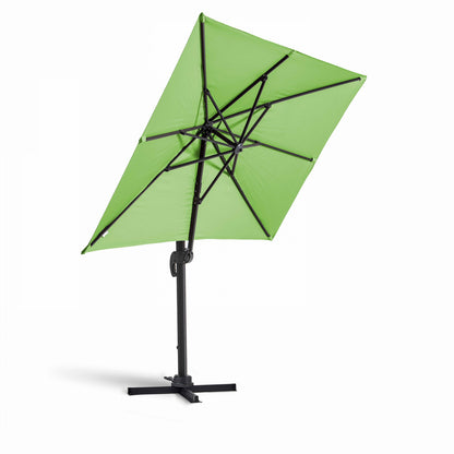  Parasol Déporté 2x3 M Et 4 Dalles Lestées Aluminium Vert