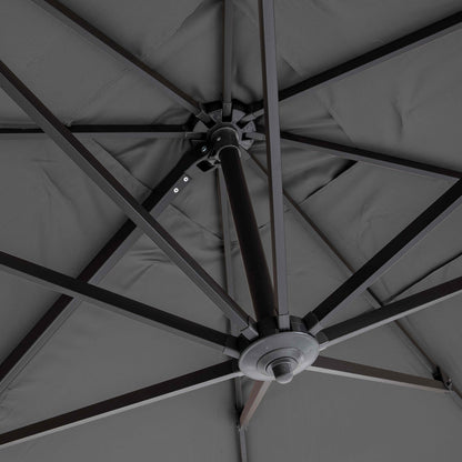  Parasol Déporté 2x3 M Et 4 Dalles Lestées Aluminium Gris Anthracite