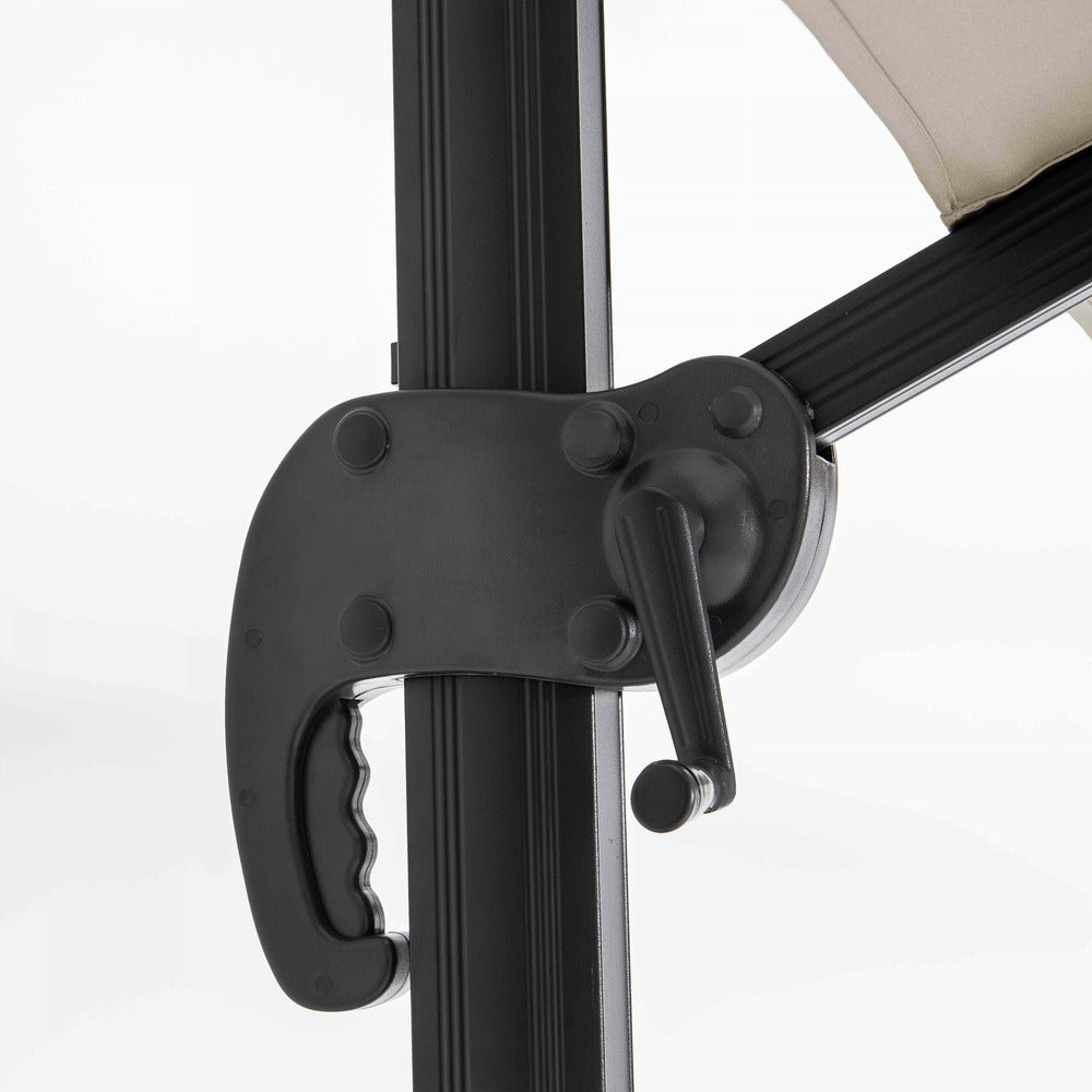  Parasol Déporté 3x4m Et 4 Dalles à Remplir Aluminium Blanc