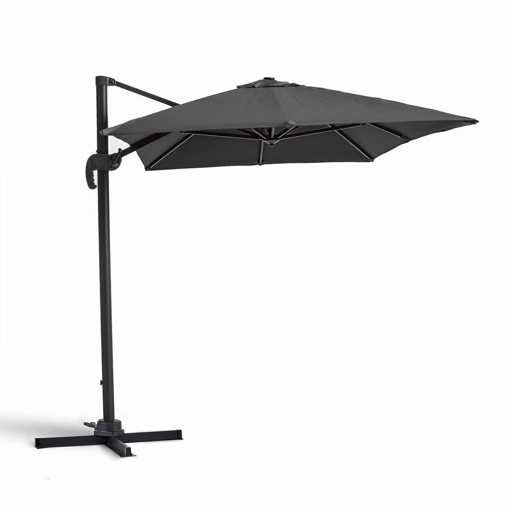  Parasol Déporté 2x3m En Aluminium Gris Anthracite
