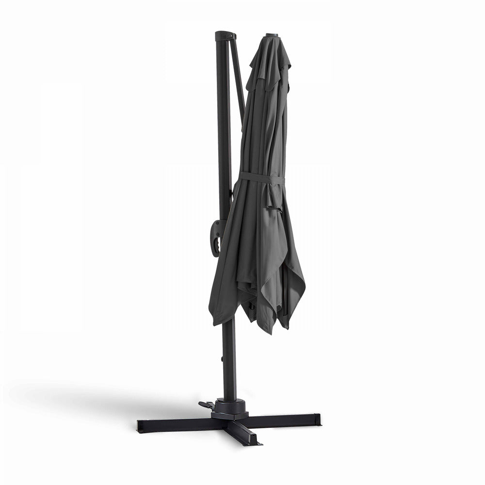  Parasol Déporté 2x3m En Aluminium Gris Anthracite
