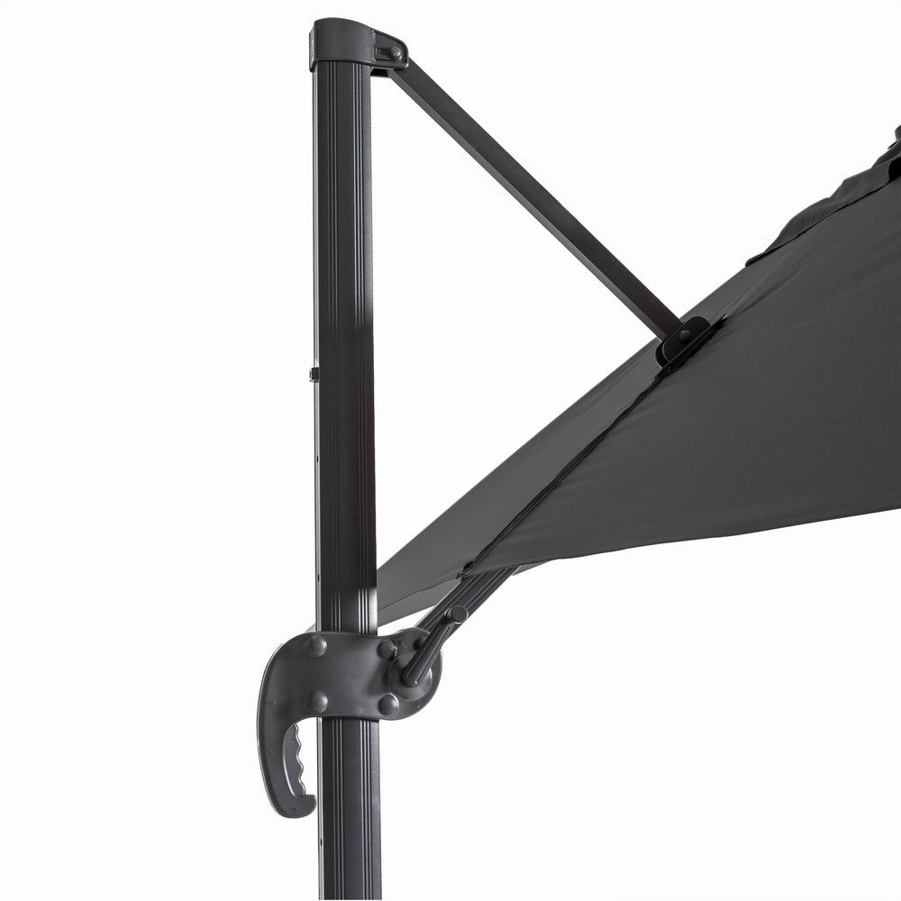  Parasol Déporté 2x3m En Aluminium Gris Anthracite