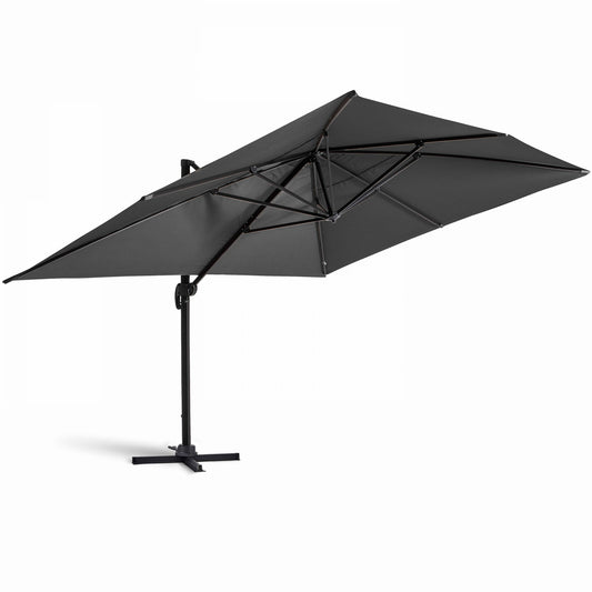  Parasol Déporté 3x4m En Aluminium Gris Anthracite