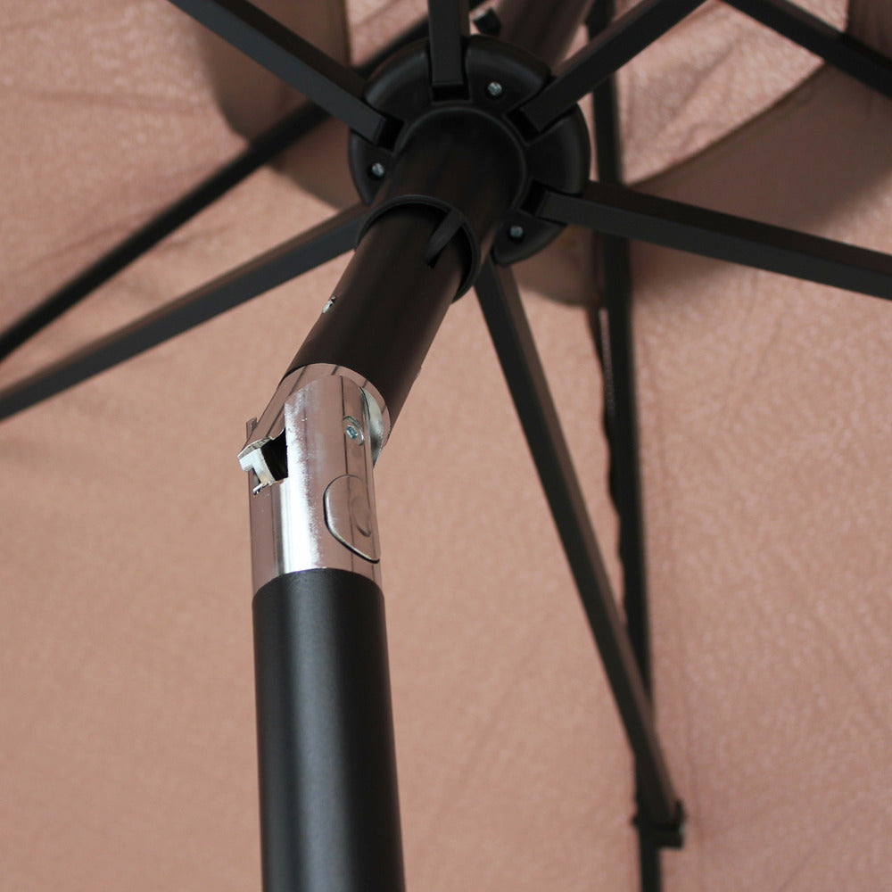  Parasol Droit Inclinable 3m Et 4 Dalles à Lester Remplissables Taupe