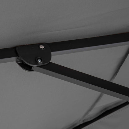  Parasol Déporté 3x4m Et 4 Dalles Lestées Aluminium Gris Anthracite