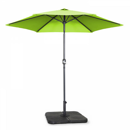  Parasol Droit Inclinable 3m Et 4 Dalles à Lester Remplissables Vert