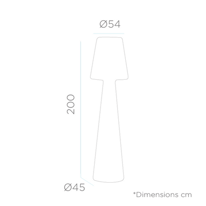  Lampadaire Lola 200 Lumière Blanche Froide Par Câble Hauteur 200cm