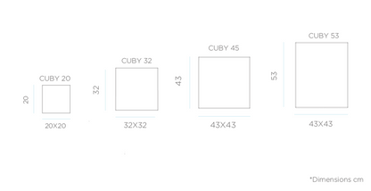  Cube Lumineux Cuby 32 Lumière Blanche Froide Par Câble 32x32x32cm