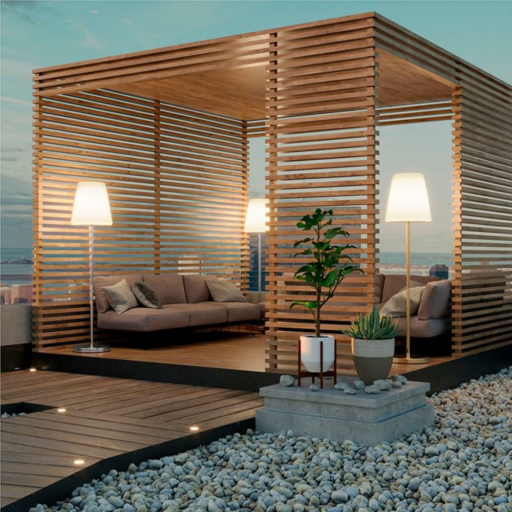  Lampadaire Lola Slim 120cm Pied En Métal Anthracite Solaire+batterie Rechargeable Led Rgb Avec Télécommande Hauteur