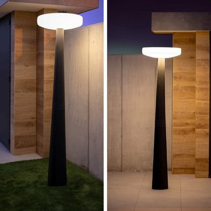  Lampadaire Solaire Paquita Lumière Blanche Froide 3 Modes Détecteur De Mouvement Et Crépusculaire ø59,2x214,5 Cm