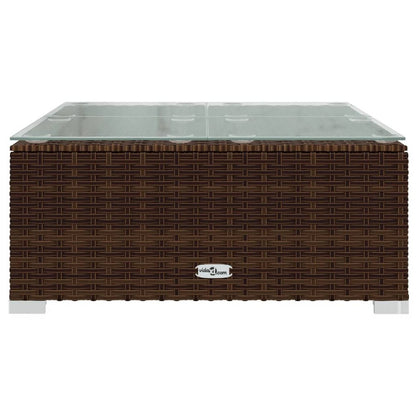 VIDAXL Salon De Jardin 3 Pcs Avec Coussins Résine Tressée Marron
