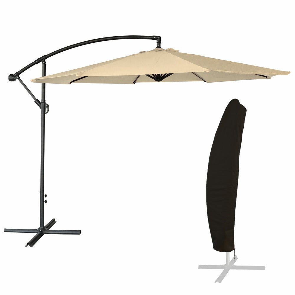  Oahu - Parasol Déporté Rond Diamètre 3 Mètres - Acier - Housse De Rangement - Protection Uv - Ouverture Facile