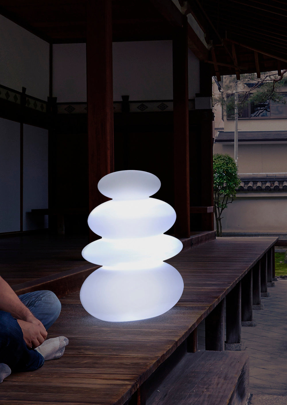  Lampe Balans 70 En Forme De Galets Zen Lumière Blanche Froide Par Câble Hauteur 70cm