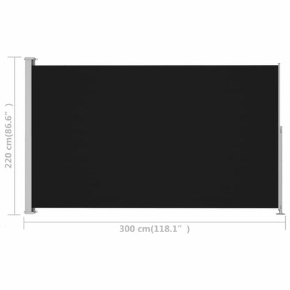 VIDAXL Auvent Latéral Rétractable De Patio 220x300 Cm Noir