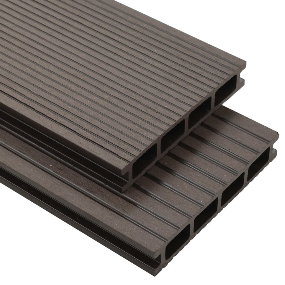 VIDAXL Panneaux De Terrasse Creux Wpc 10 M² 4 M Marron Foncé