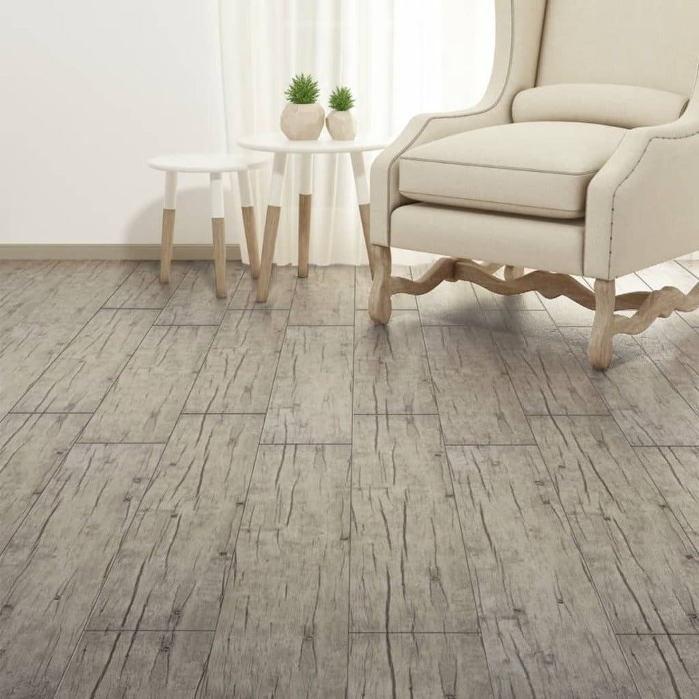 VIDAXL Planches De Plancher Pvc Non Auto-adhésif 4,46m² 3mm Gris Clair