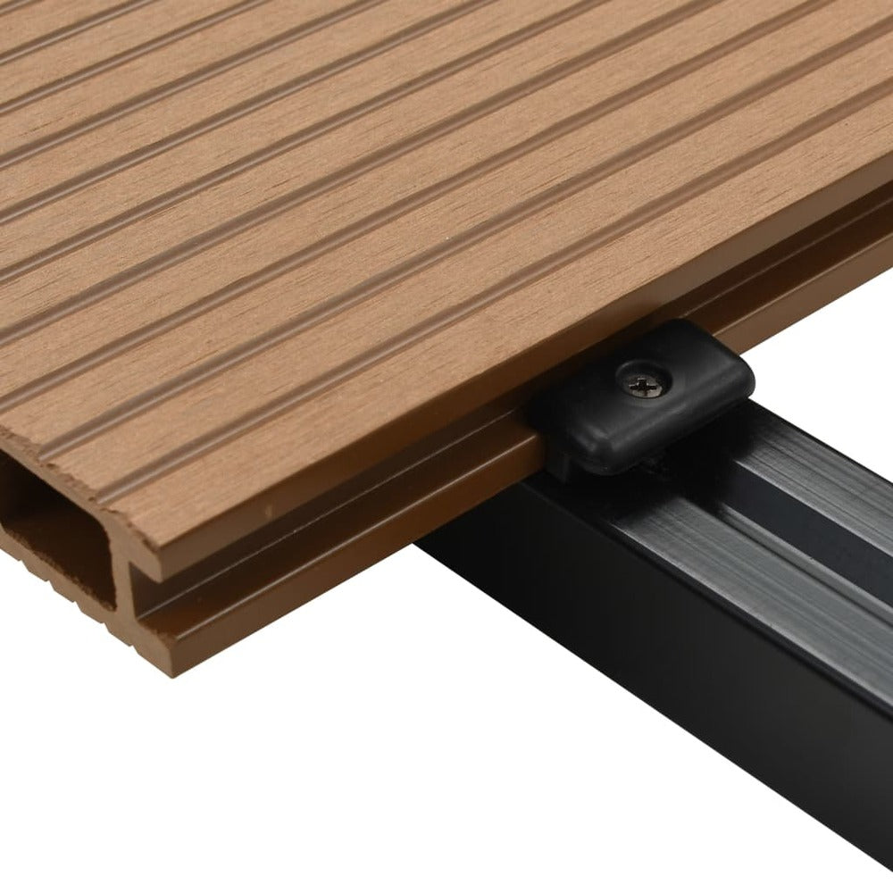 VIDAXL Panneaux De Terrasse Creux Et Accessoires Wpc 30 M² 2,2 M Teck