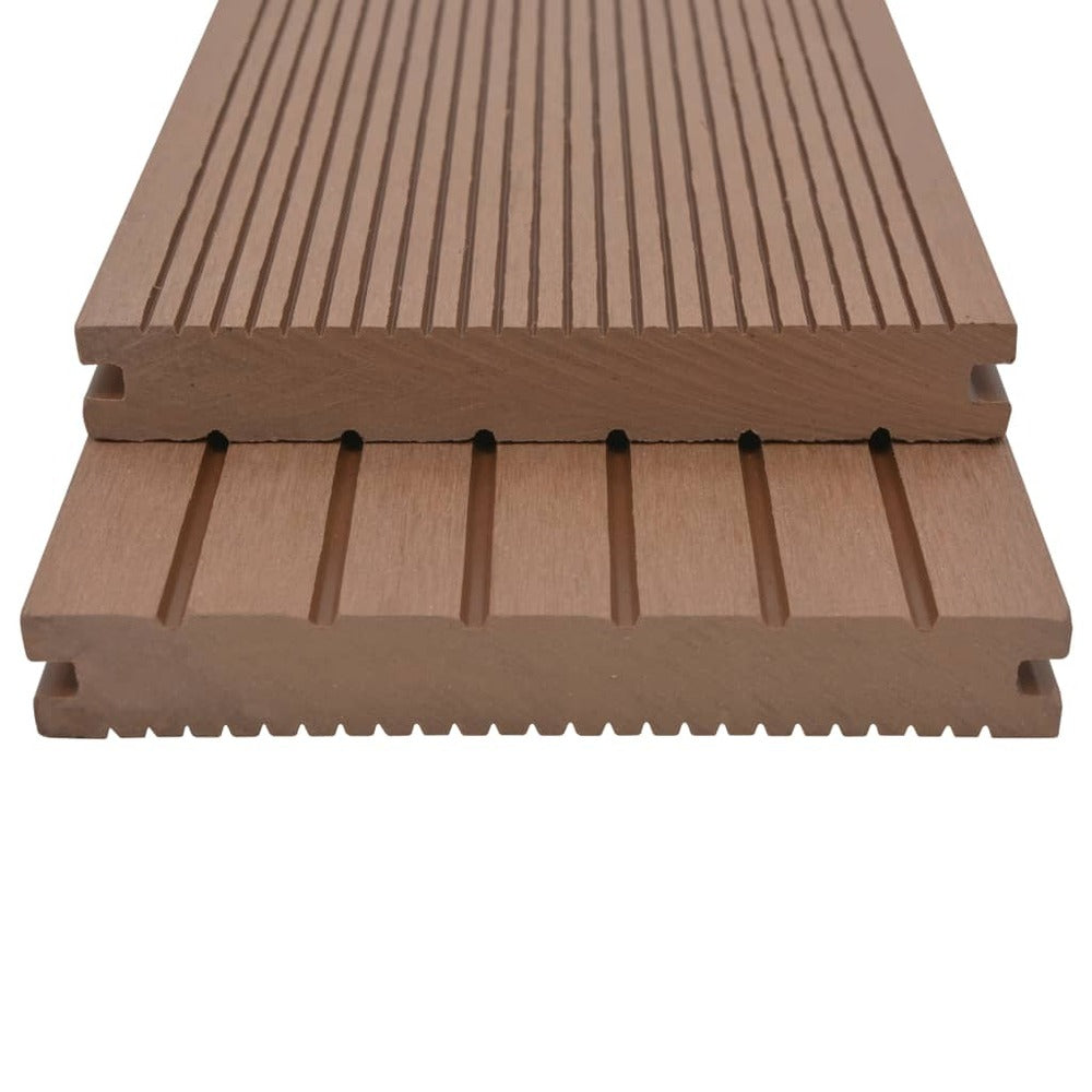 VIDAXL Panneau De Terrasse Et Accessoires Wpc 10 M² 2,2 M Marron Clair