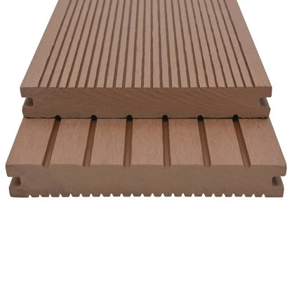 VIDAXL Panneau De Terrasse Et Accessoires Wpc 10 M² 2,2 M Marron Clair