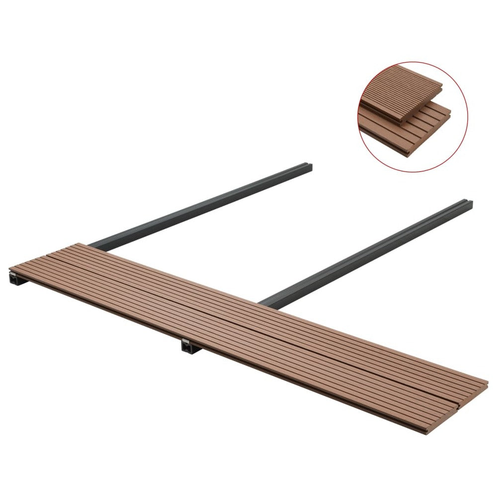 VIDAXL Panneau De Terrasse Et Accessoires Wpc 10 M² 2,2 M Marron Clair