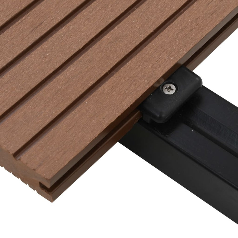 VIDAXL Panneau De Terrasse Et Accessoires Wpc 10 M² 2,2 M Marron Clair