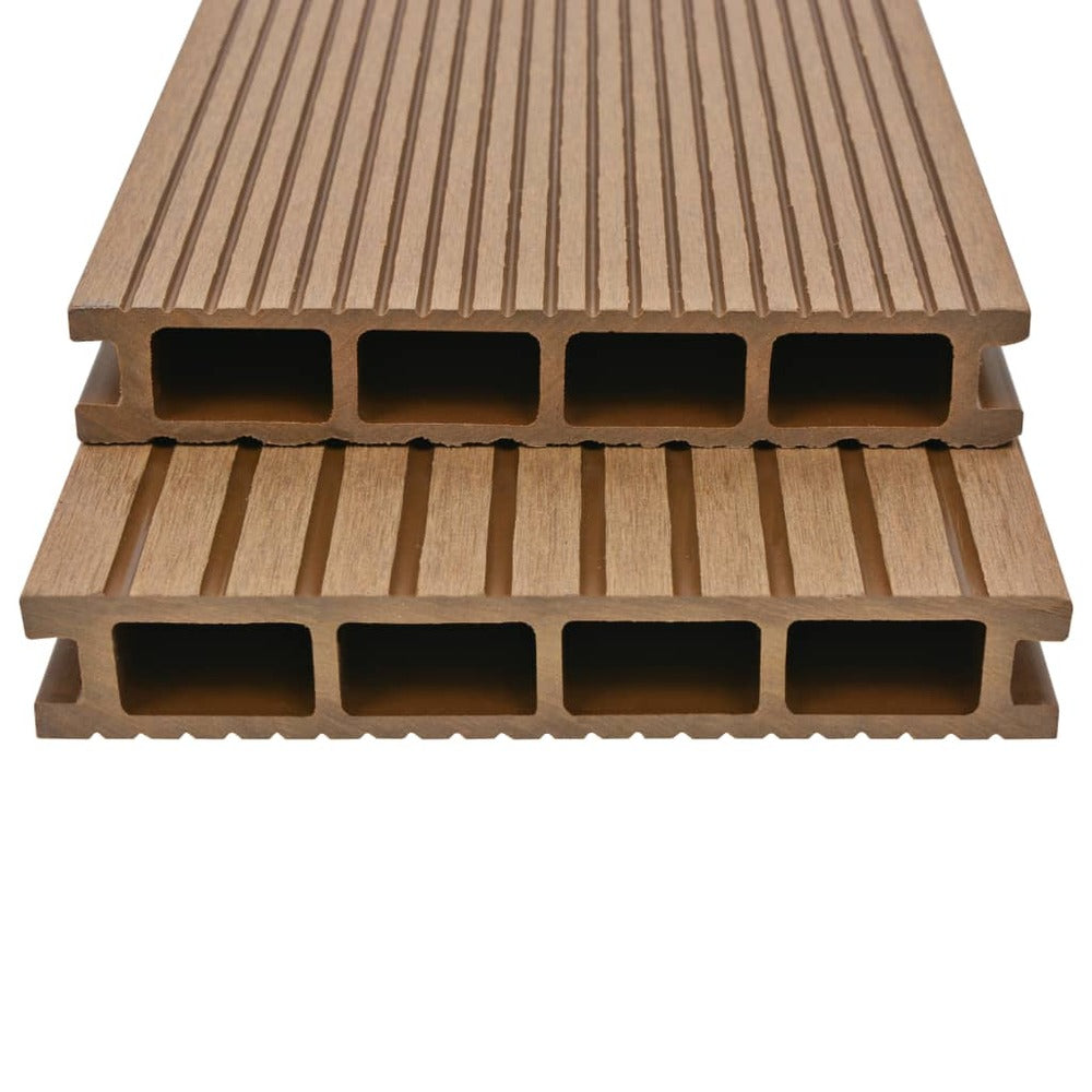 VIDAXL Panneaux De Terrasse Creux Et Accessoires Wpc 10 M² 4 M Teck