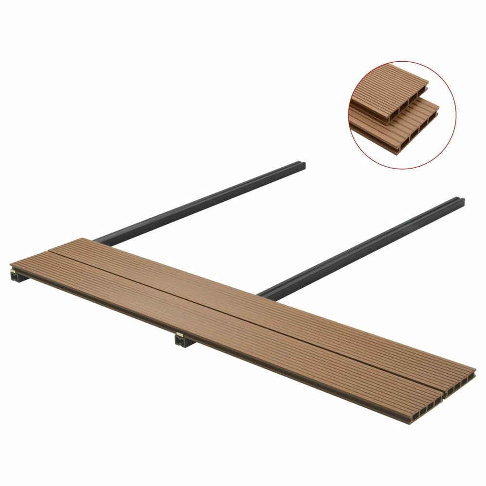 VIDAXL Panneaux De Terrasse Creux Et Accessoires Wpc 25 M² 4 M Teck
