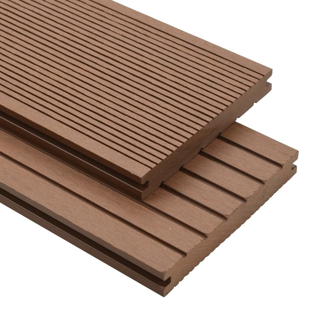VIDAXL Panneau De Terrasse Et Accessoires Wpc 16 M² 2,2 M Marron Clair