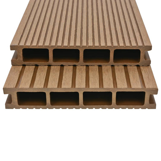 VIDAXL Panneaux De Terrasse Creux Et Accessoires Wpc 40 M² 4 M Teck