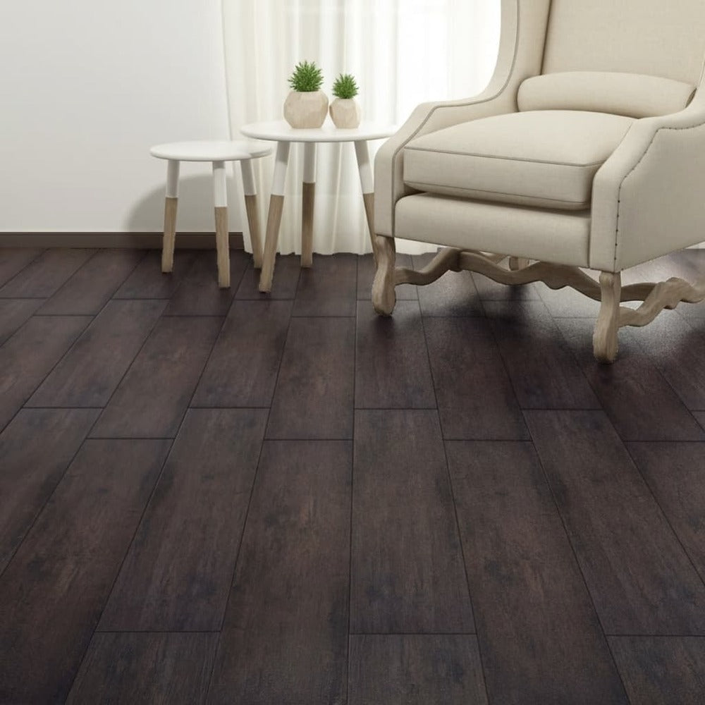 VIDAXL Planches De Plancher Pvc Non Auto-adhésif 4,46 M² Marron Foncé