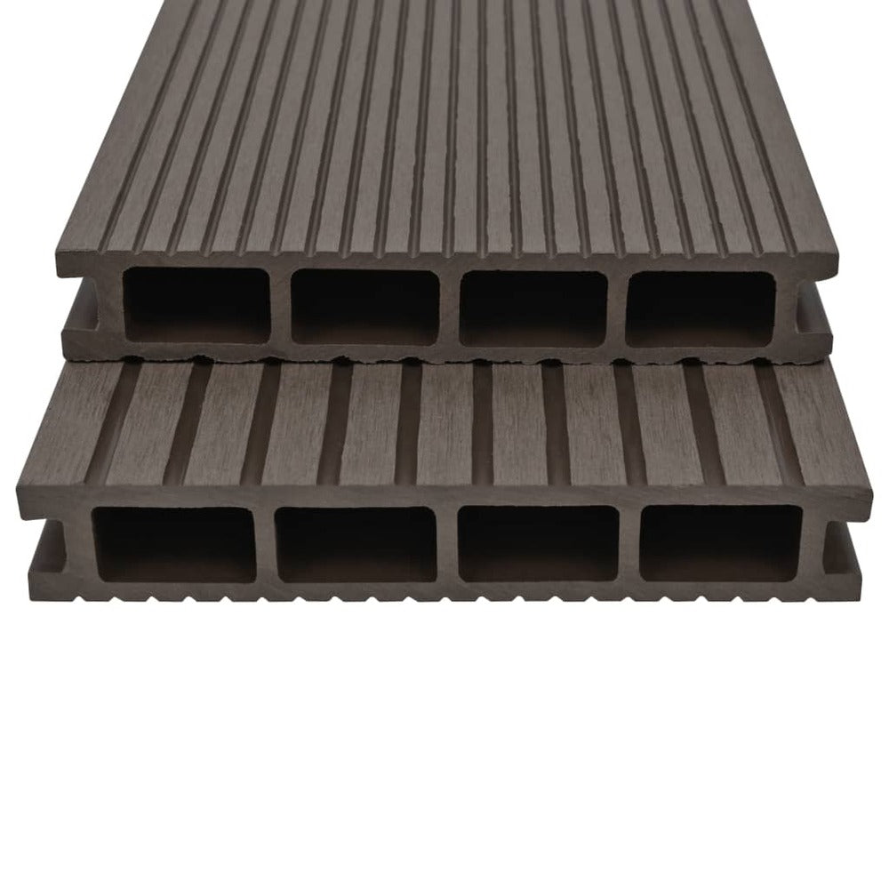 VIDAXL Panneaux De Terrasse Creux Wpc 40 M² 2,2 M Marron Foncé