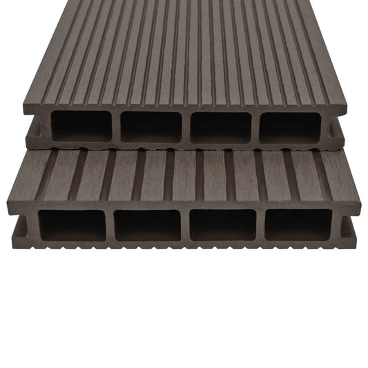 VIDAXL Panneaux De Terrasse Creux Wpc 40 M² 2,2 M Marron Foncé