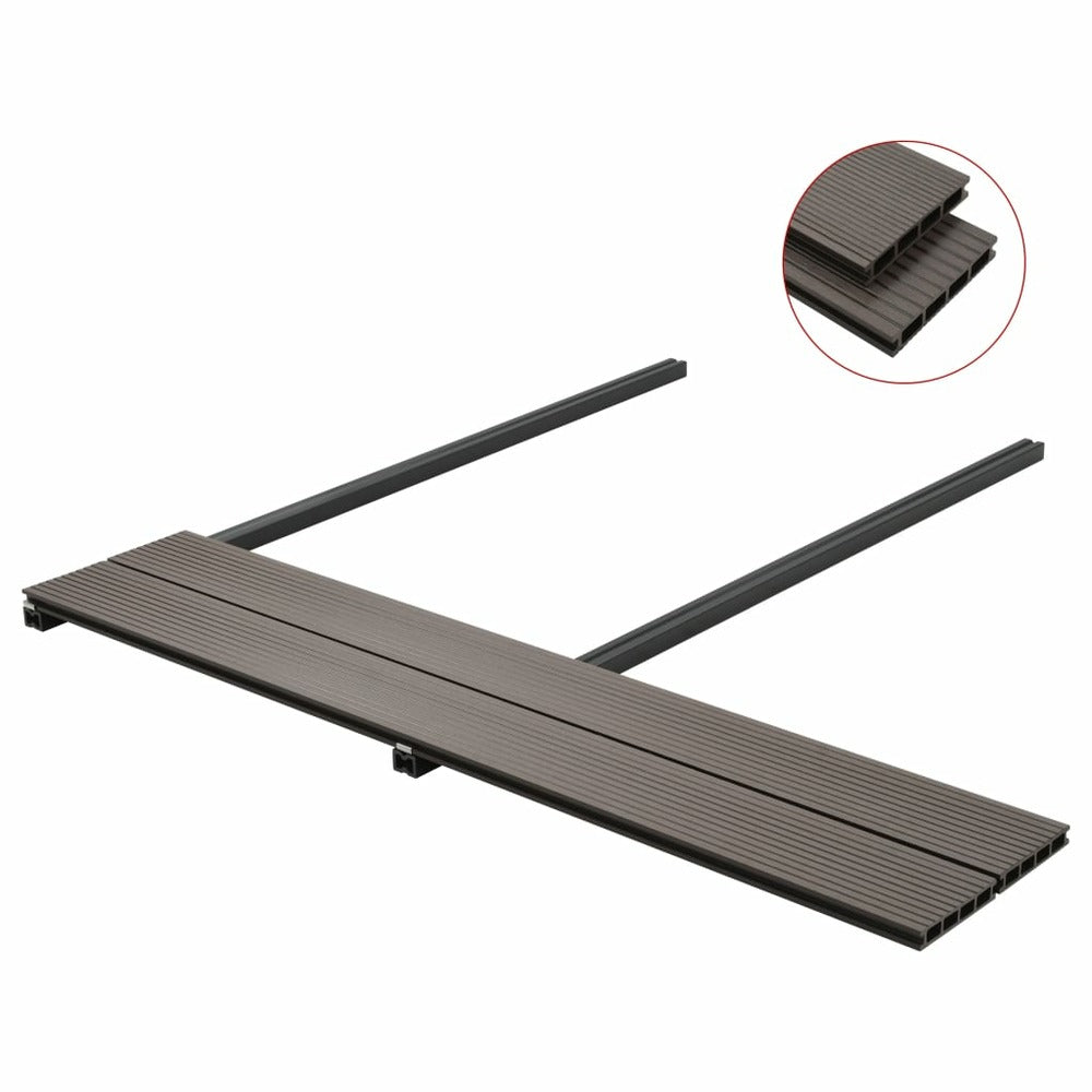 VIDAXL Panneaux De Terrasse Creux Wpc 40 M² 2,2 M Marron Foncé
