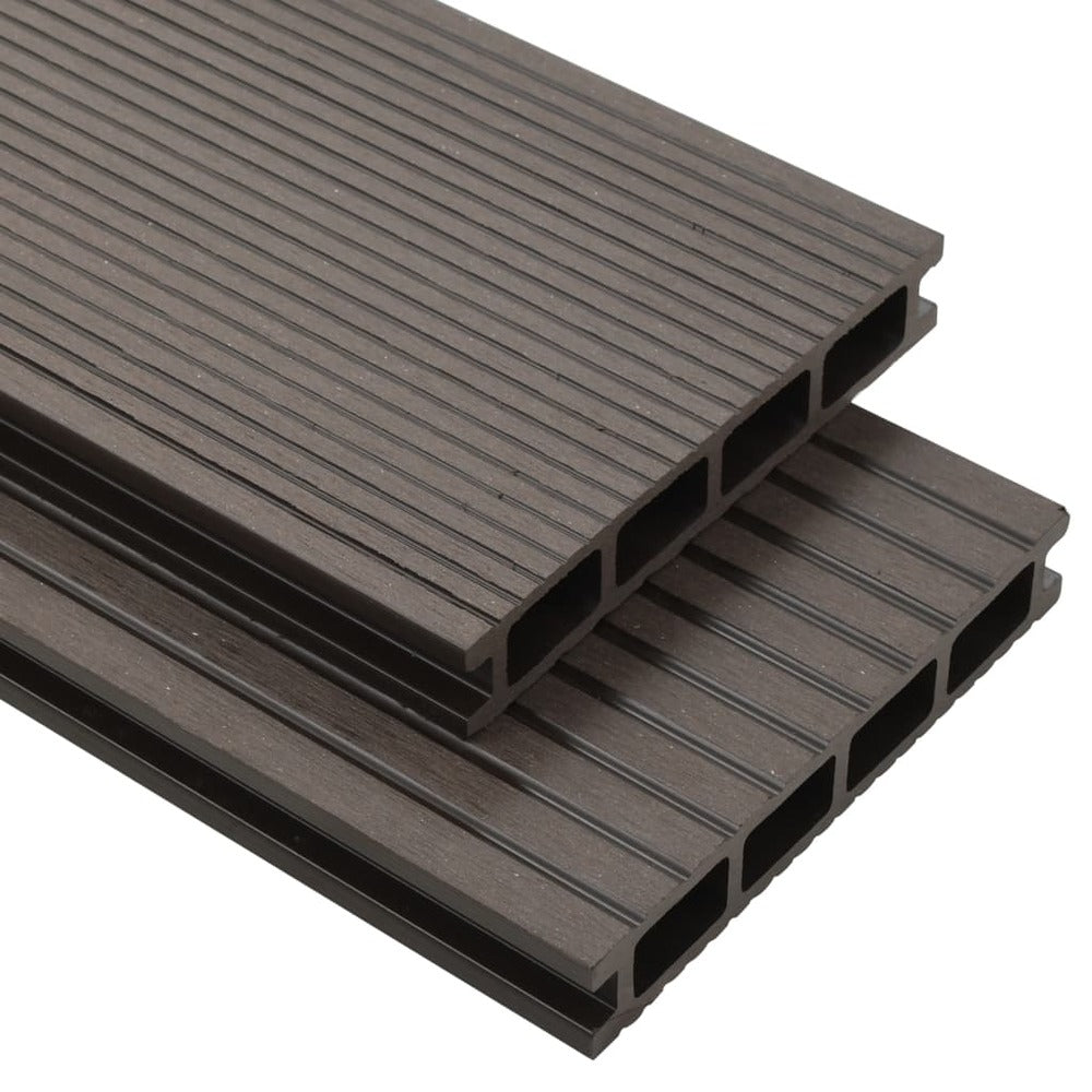 VIDAXL Panneaux De Terrasse Creux Wpc 40 M² 2,2 M Marron Foncé