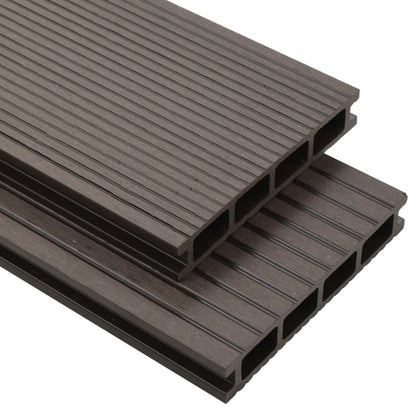 VIDAXL Panneaux De Terrasse Creux Wpc 10 M² 2,2 M Marron Foncé